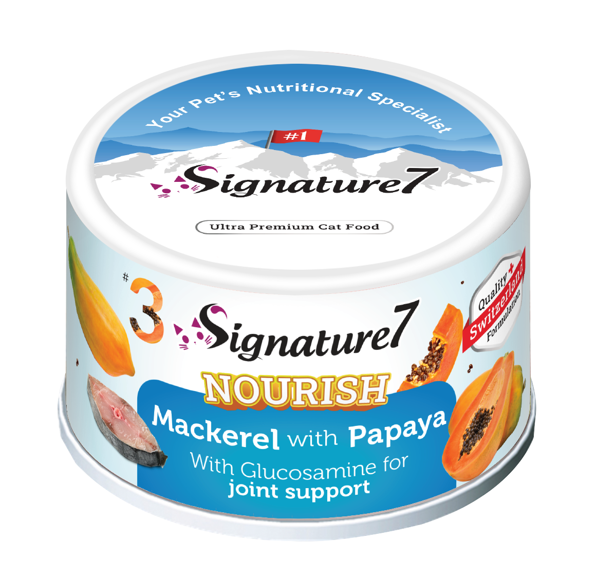 Signature7 Nourish Fruits Mackerel with Papaya Canned Cat Food 80g