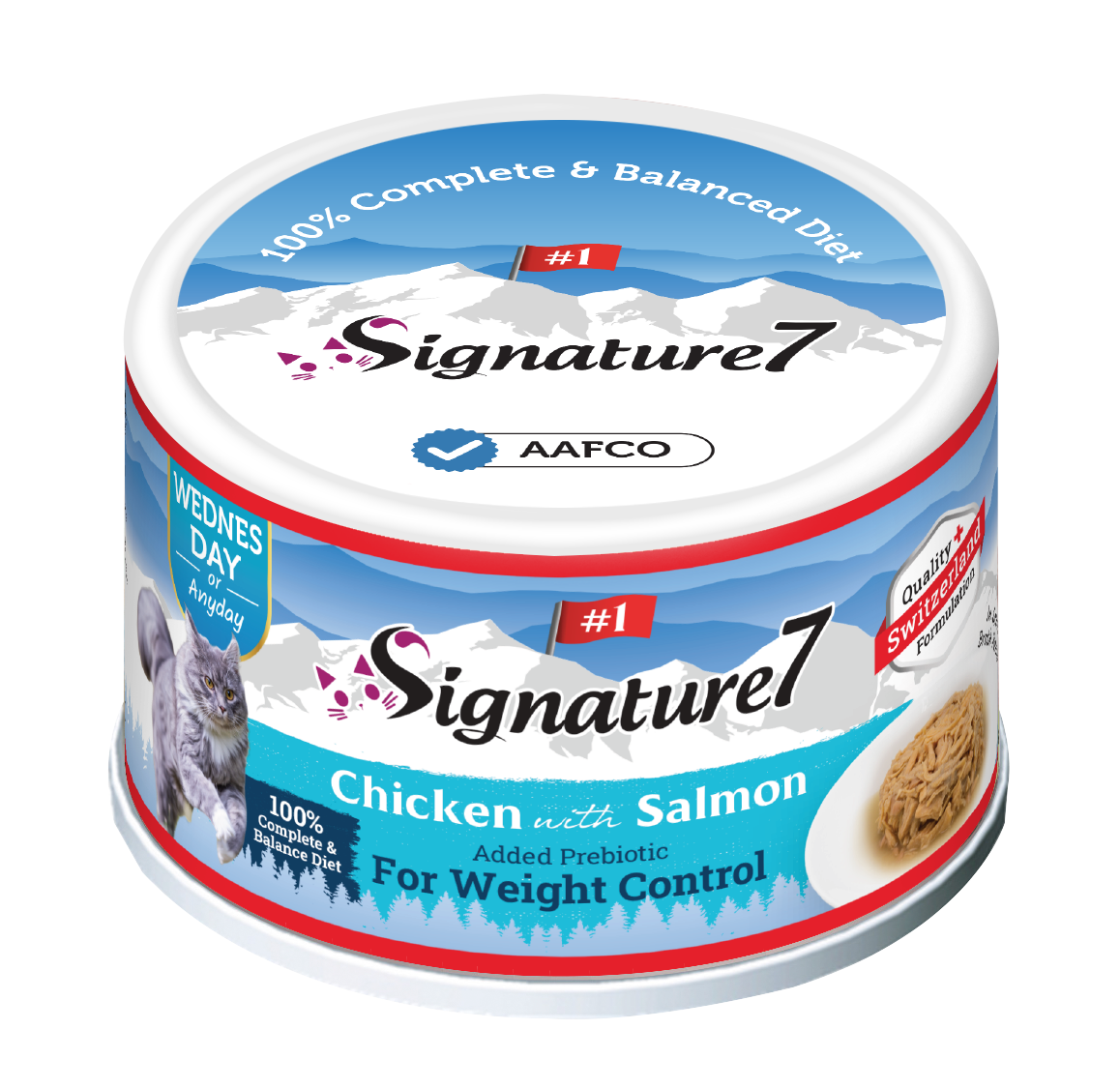 Signature7 Swiss Gravy Chicken with Salmon & Prebiotics Canned Cat Food (Wed) 70g