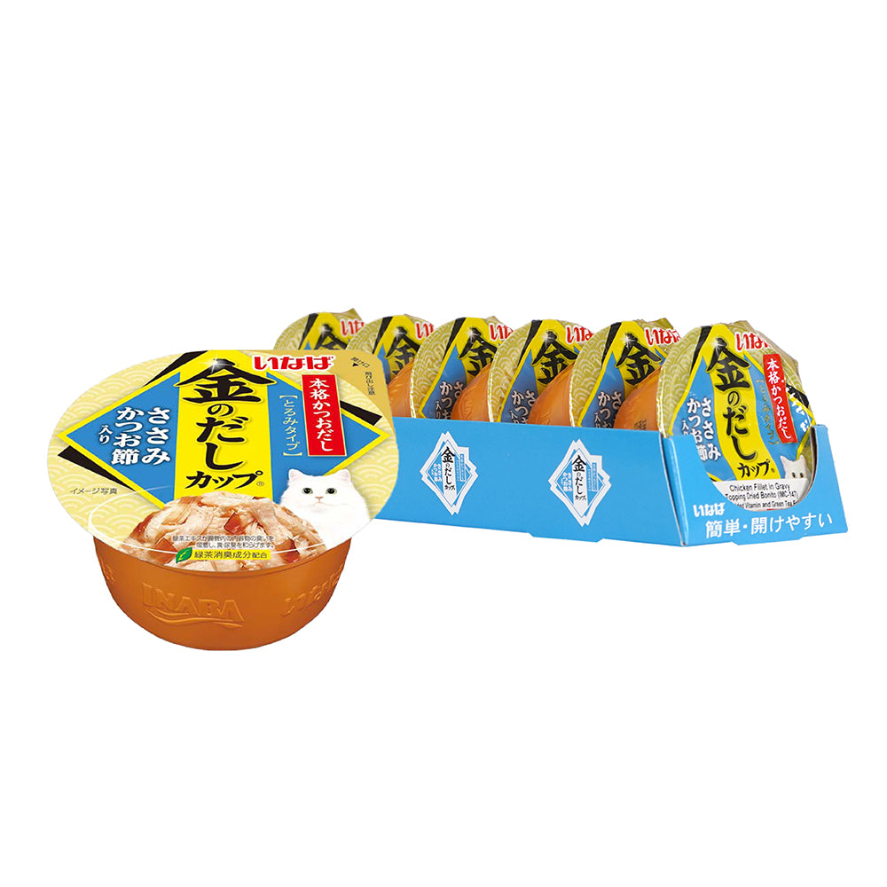 CIAO Kinnodashi Chicken Fillet in Gravy with Dried Bonito Topping Cup Cat Food 70g x 12cups
