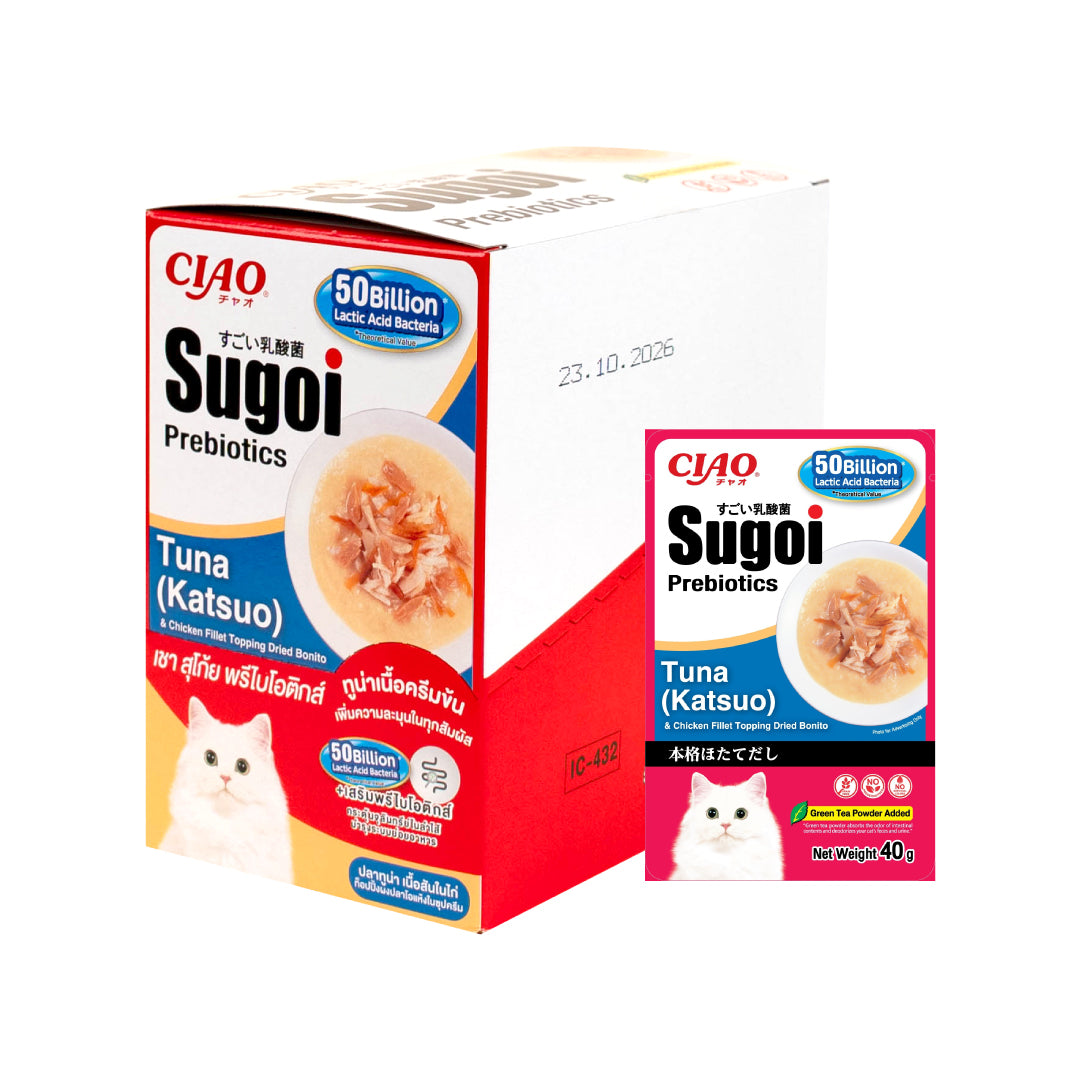 CIAO Sugoi Prebiotics Tuna Katsuo & Chicken Fillet Dried Bonito 40g x 16pouches