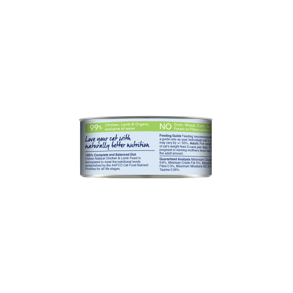 Feline Natural Chicken & Lamb Canned Cat Food – 24 x 85g