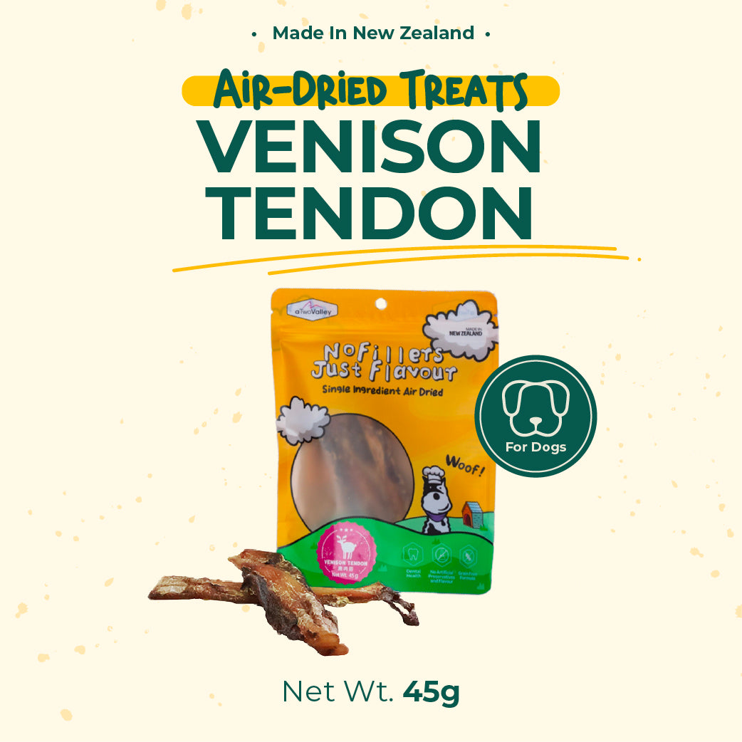 aTwoValley Air-Dried Venison Tendon Dog Chew – 45g