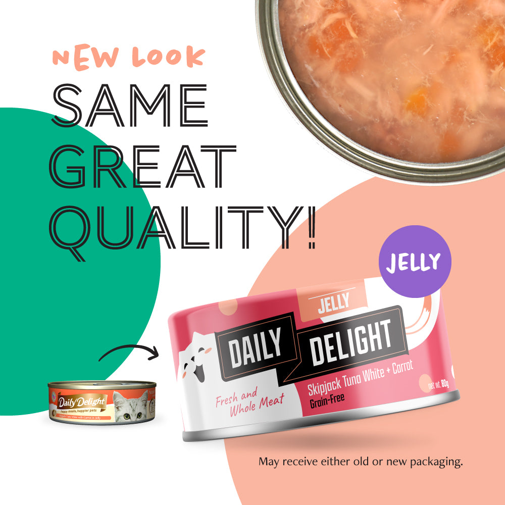 Daily Delight Skipjack Tuna White with Cheese in Jelly Canned Cat Food 80g x 24cans