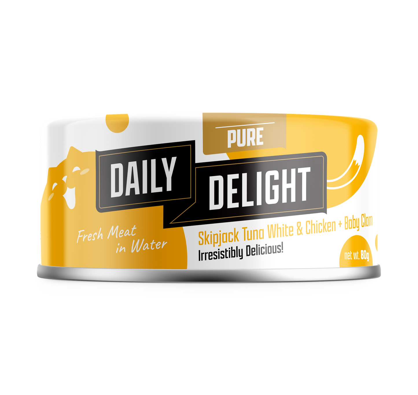 Daily Delight Pure Skipjack Tuna & White Chicken with Baby Clam Canned Cat Food 80g x 24cans