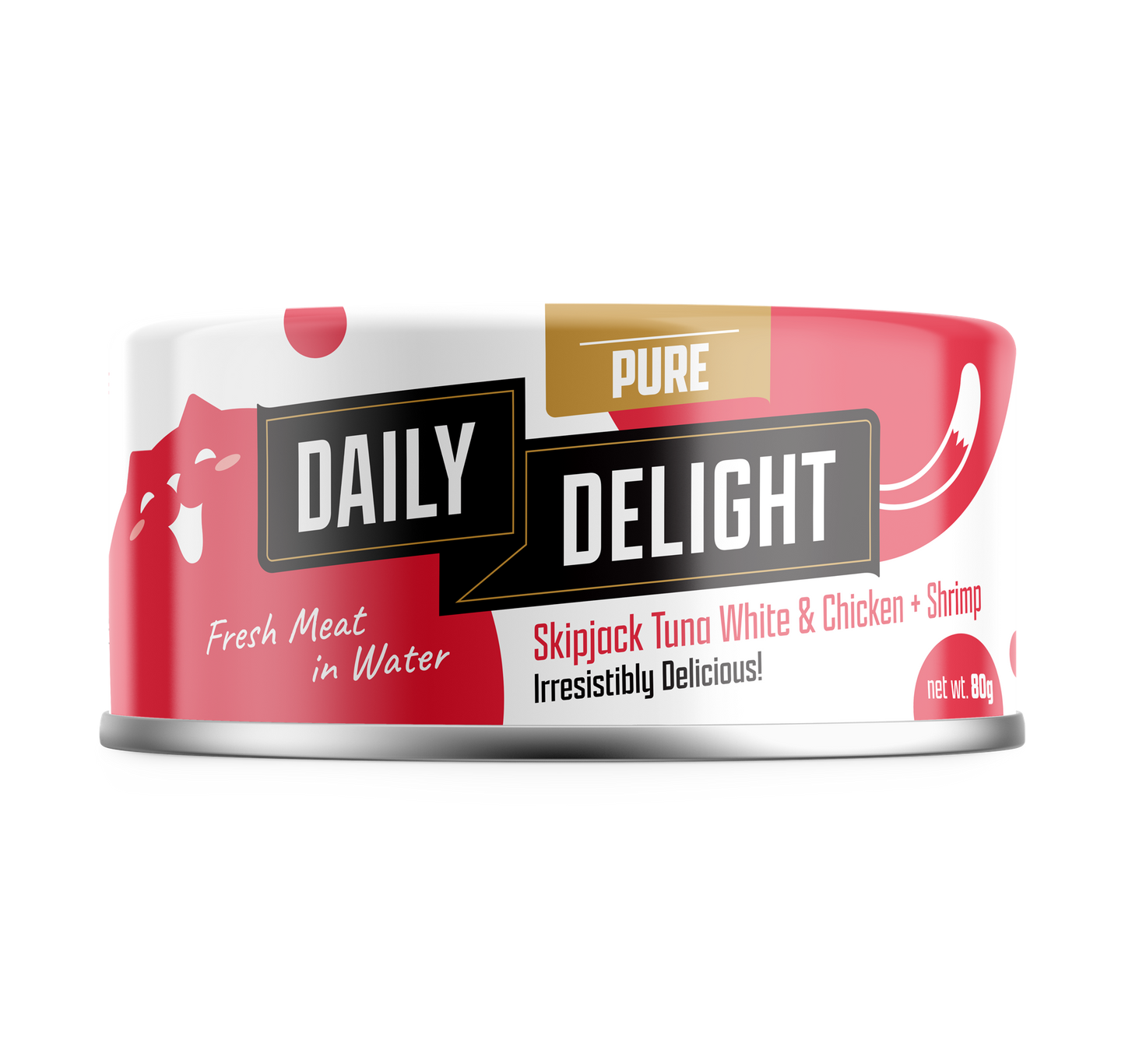 Daily Delight Pure Skipjack Tuna & White Chicken with Sea Bream Canned Cat Food 80g x 24cans