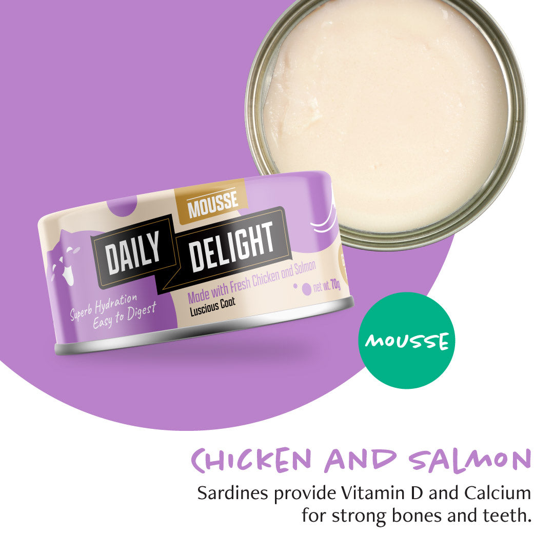 Daily Delight Mousse Series Variety Bag Canned Cat Food (6 x 70g)