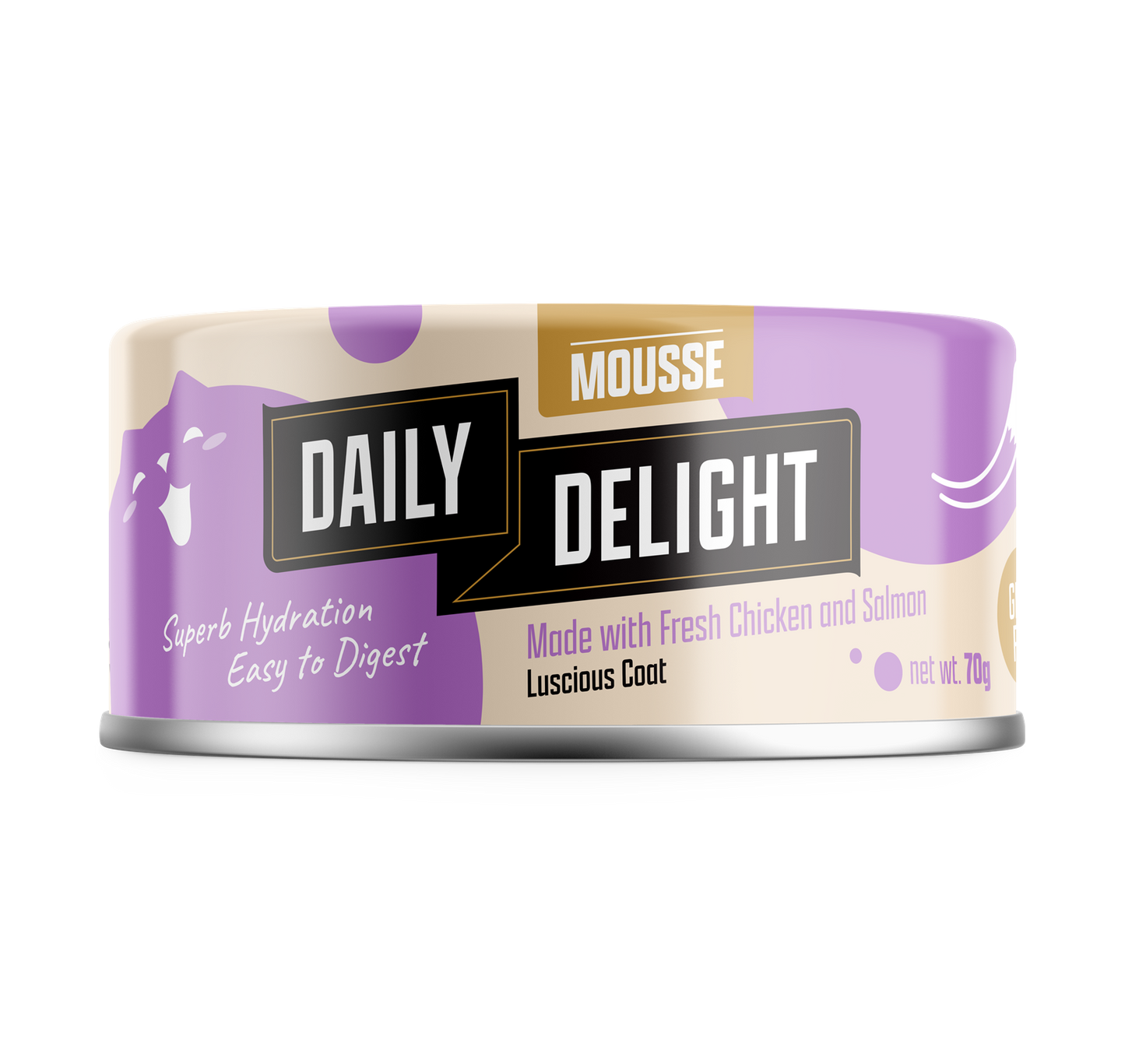 Daily Delight Mousse with Chicken & Salmon Grain-Free Canned Cat Food 70g x 24cans