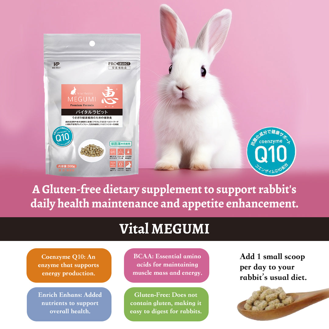 Hi‑Pet Timothy MEGUMI Vital Rabbit 300 g – Premium Vitality-Boosting Hay for Rabbits