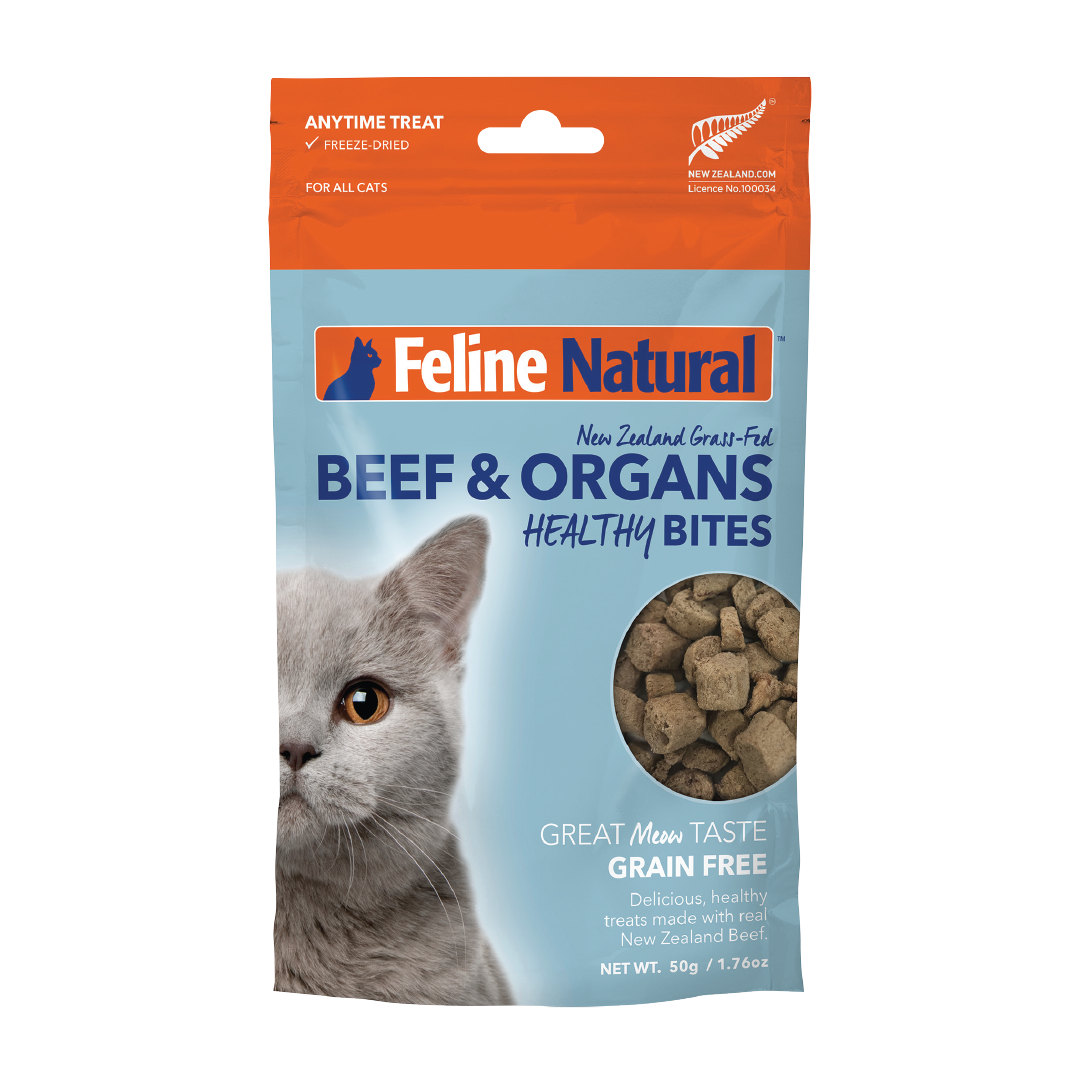 Feline Natural Healthy Bites – Freeze-Dried Beef Cat Treats 50g