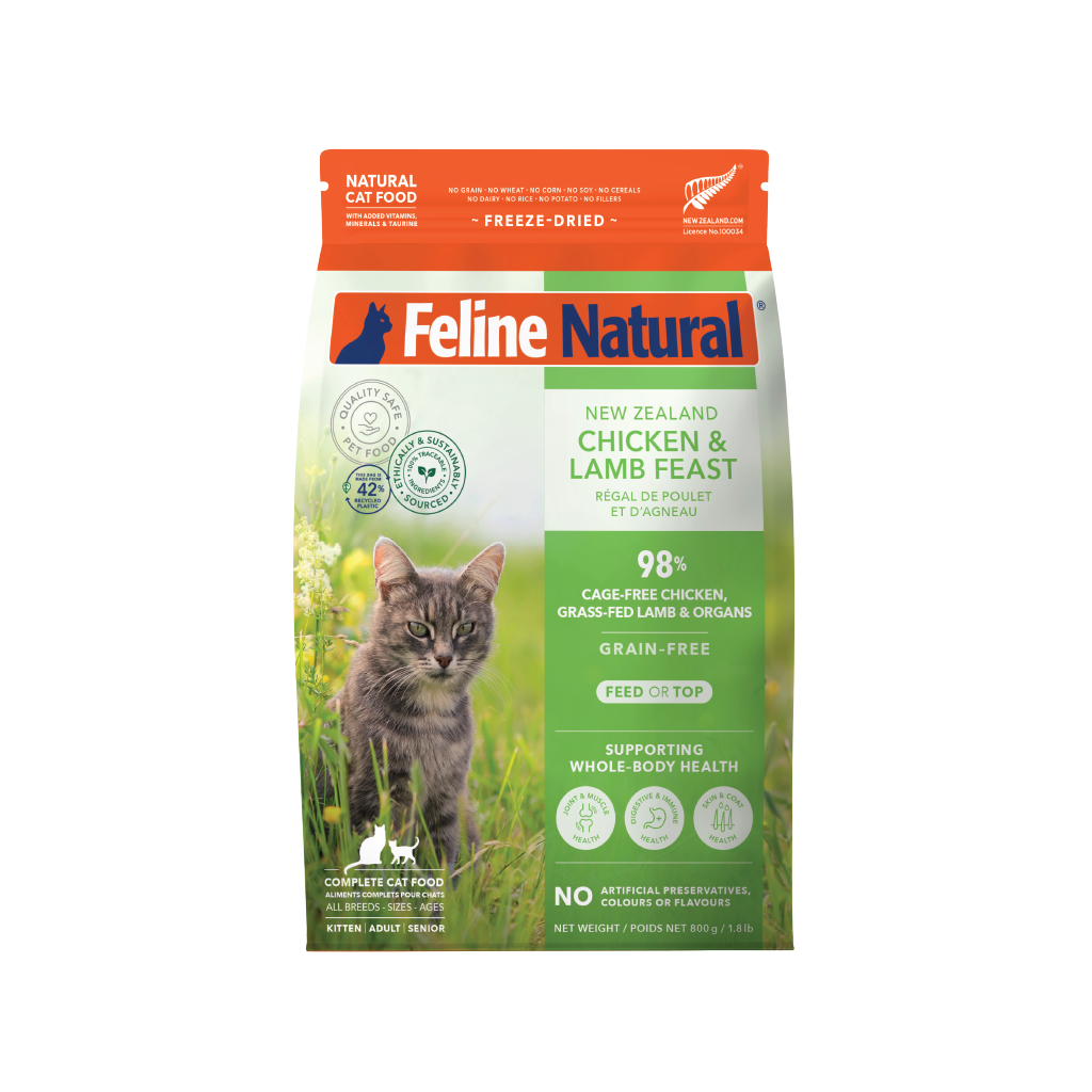 Feline Natural Freeze-Dried Chicken & Lamb Feast for Cats – 100g / 320g / 800g