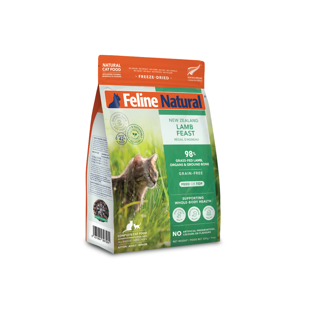 Feline Natural Freeze-Dried Lamb Feast for Cats – 320g / 960g