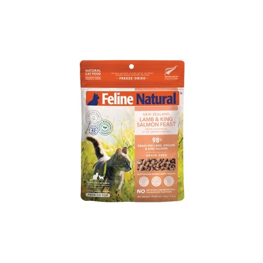 Feline Natural Freeze-Dried Lamb & King Salmon Feast for Cats – 100g / 320g / 800g