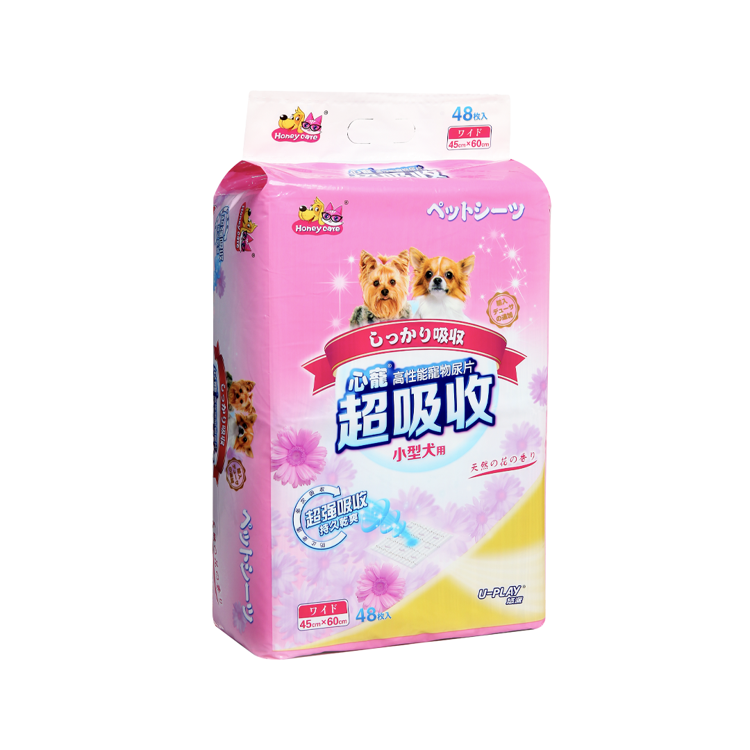Honeycare U‑Play Ultra‑Absorbent Dog Pee Pads (Floral) – Odour‑Controlled, Scented x 2pack