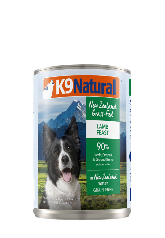 K9 Natural Canned Lamb Feast for Dogs – 370g (12 Cans)