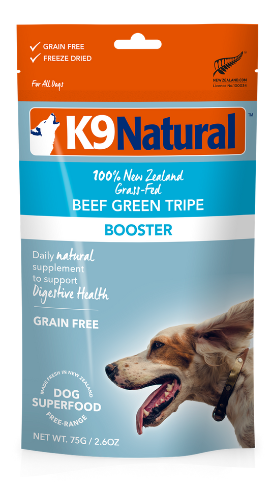 K9 Natural Freeze-Dried Beef Green Tripe Booster for Dogs – 75g / 250g