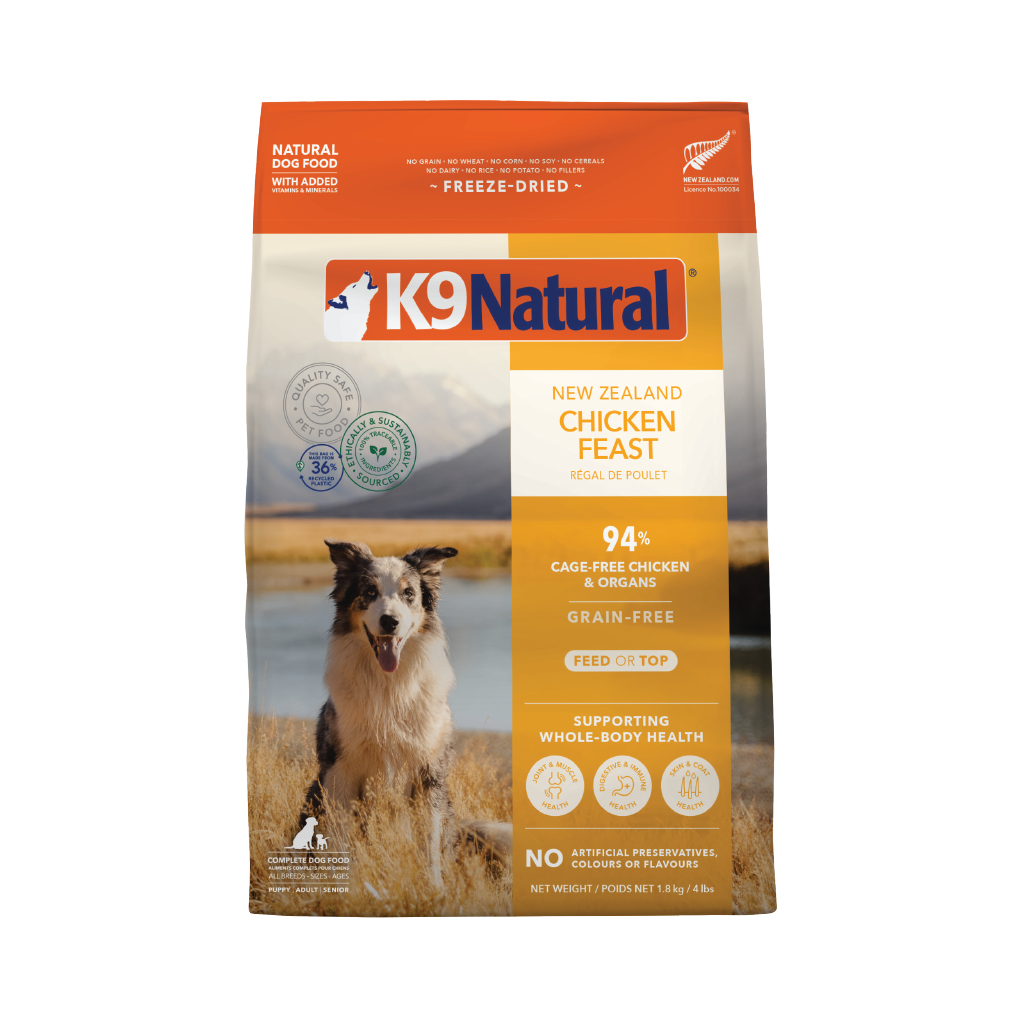 K9 Natural Freeze-Dried Chicken Feast for Dogs – 100g / 500g / 1.8kg / 3.6kg