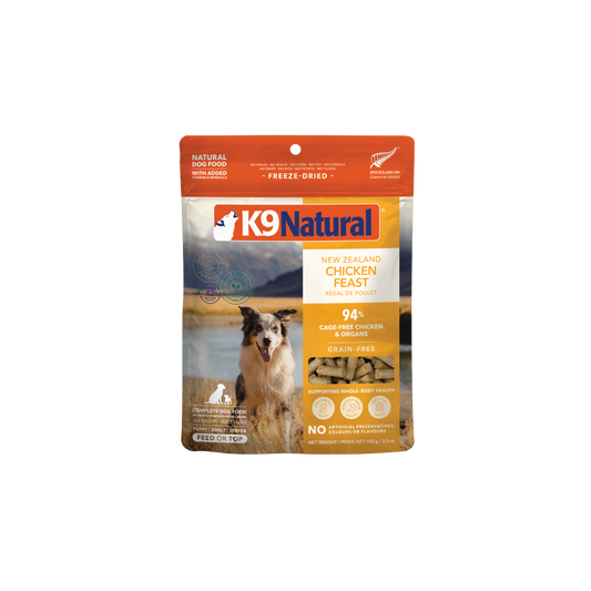 K9 Natural Freeze-Dried Chicken Feast for Dogs – 100g / 500g / 1.8kg / 3.6kg