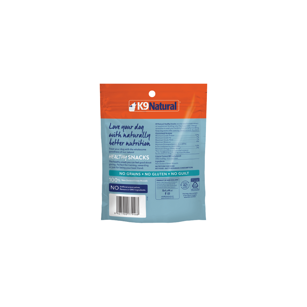 K9 Natural Green-Lipped Mussel Freeze-Dried Dog Treats – 50g
