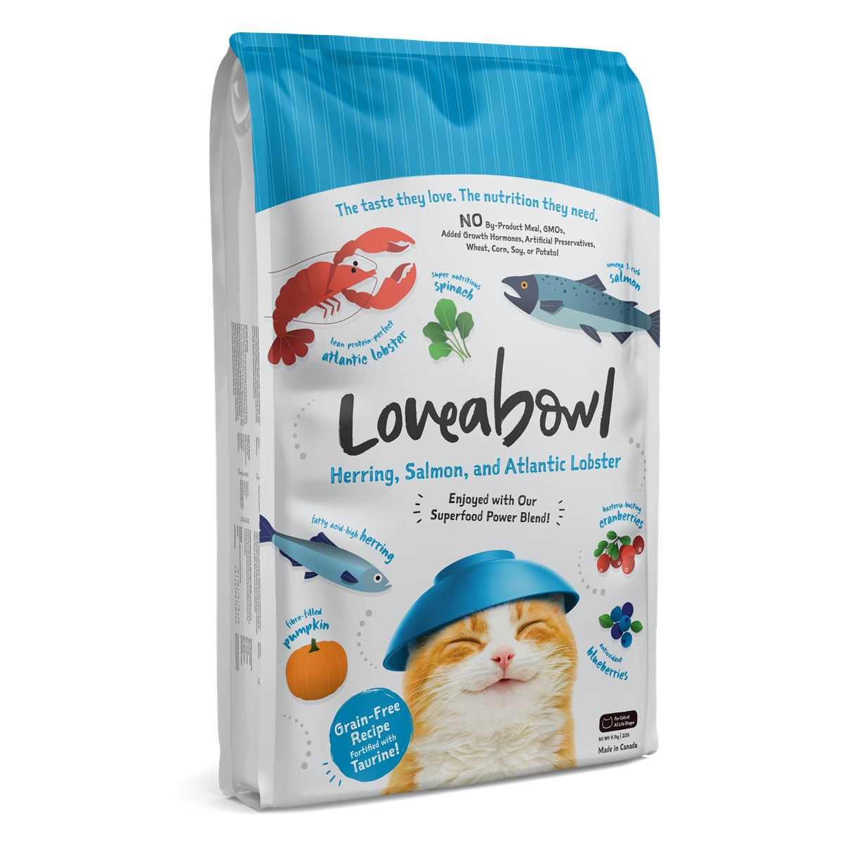 Loveabowl Herring, Salmon & Atlantic Lobster Grain-Free Dry Cat Food 150g/1kg/4.1kg/9.07kg