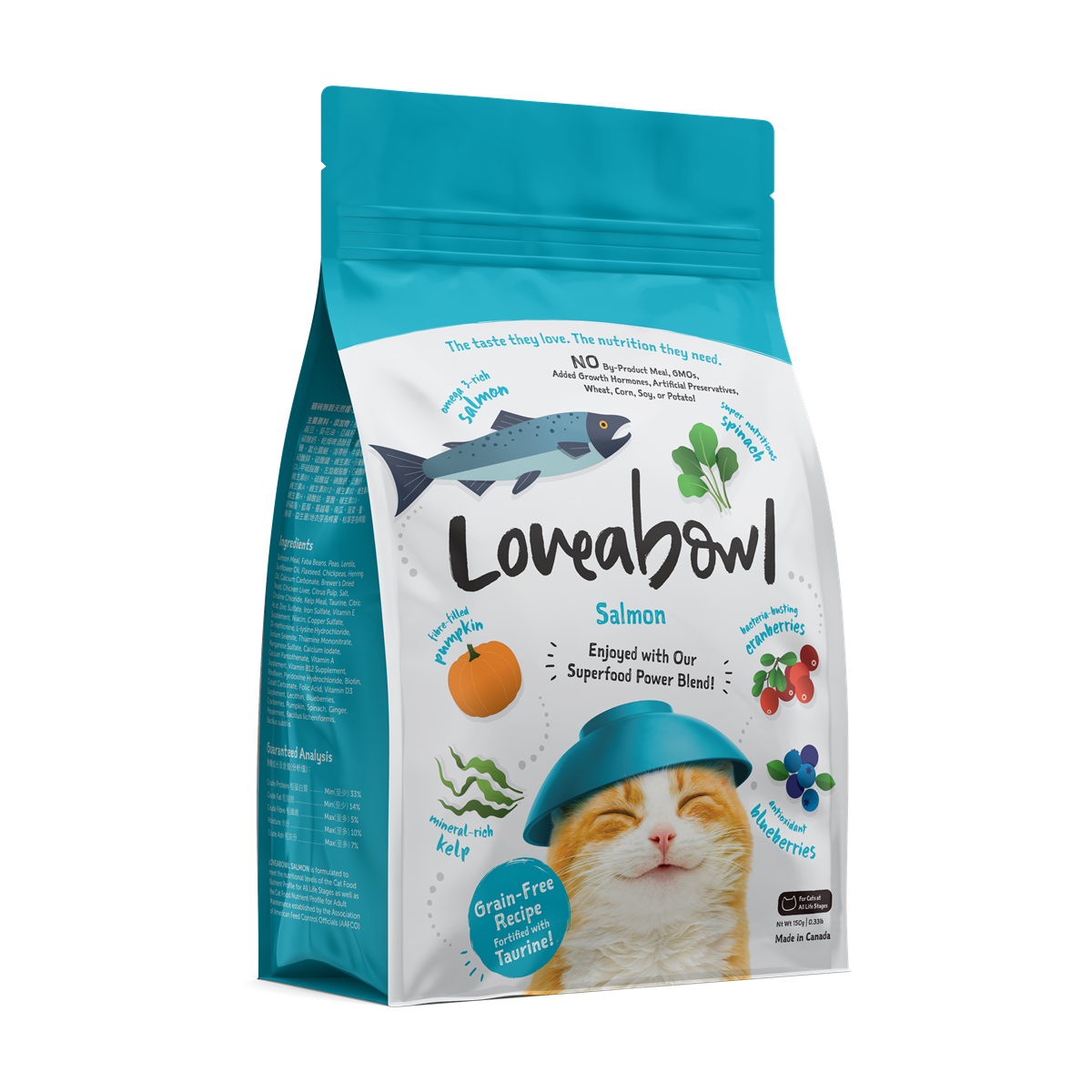 Loveabowl Salmon Grain-Free Cat Food 150g/1kg/4.1kg/9.07kg