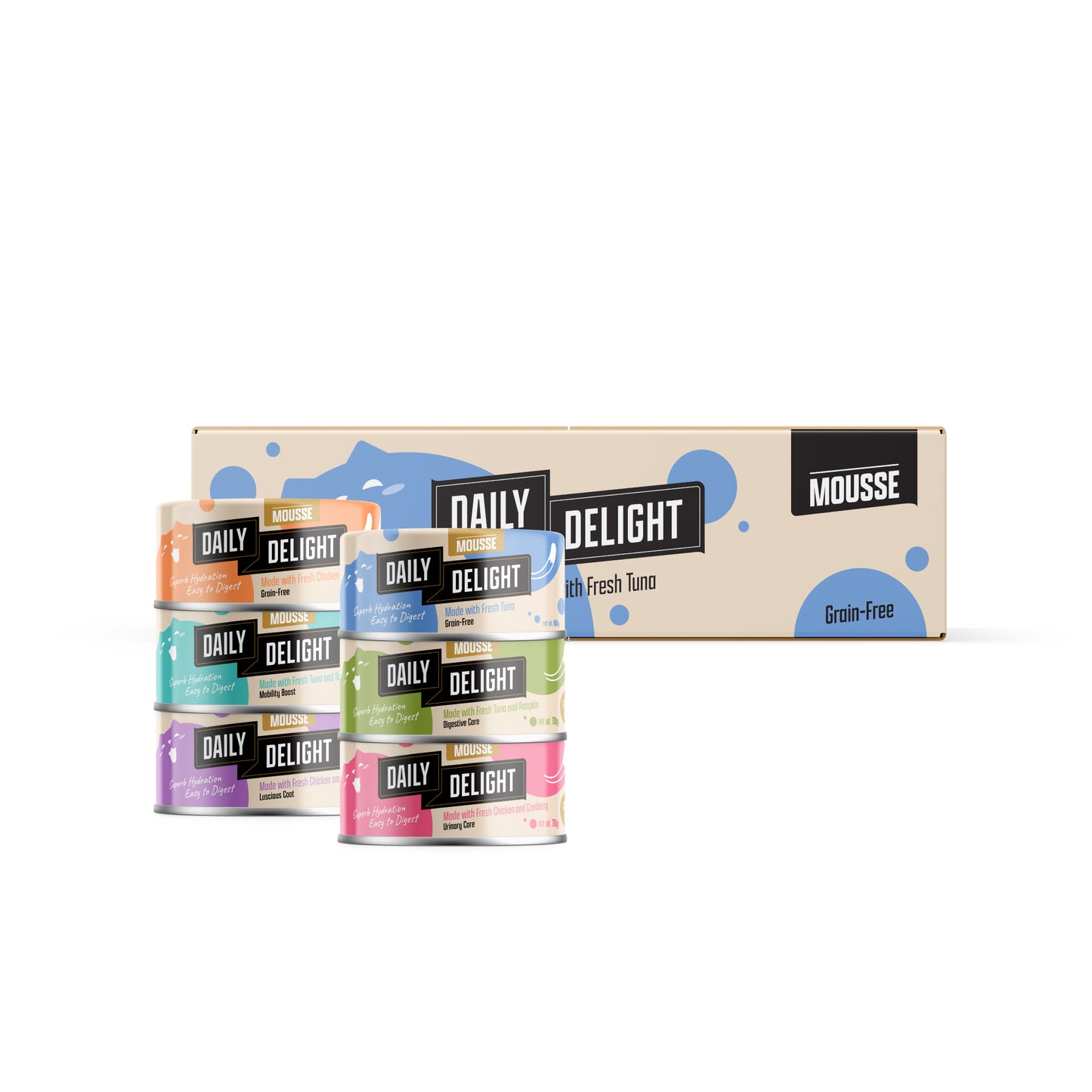 Daily Delight Mousse with Tuna & Pumpkin Grain-Free Canned Cat Food 70g x 24cans
