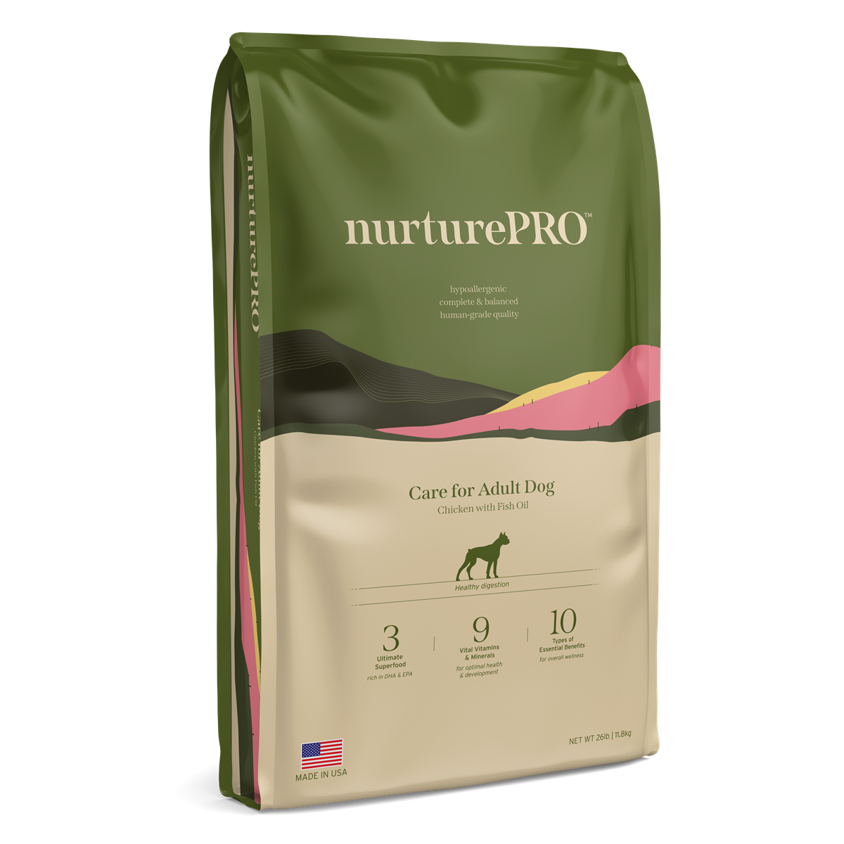 NurturePRO Care Chicken with Fish Oil – Dry Dog Food for Adult Dogs (1.8kg / 5.7kg / 11.8kg)