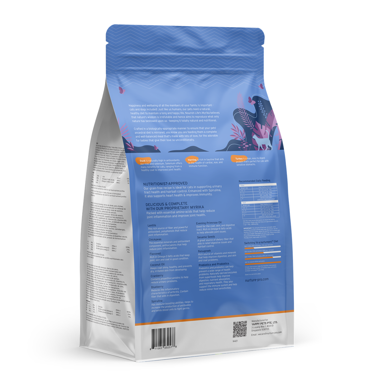Nurture Pro Nourish Life Grain-Free Dry Cat Food – Duck & Turkey (227g / 1.11kg / 4.99kg)