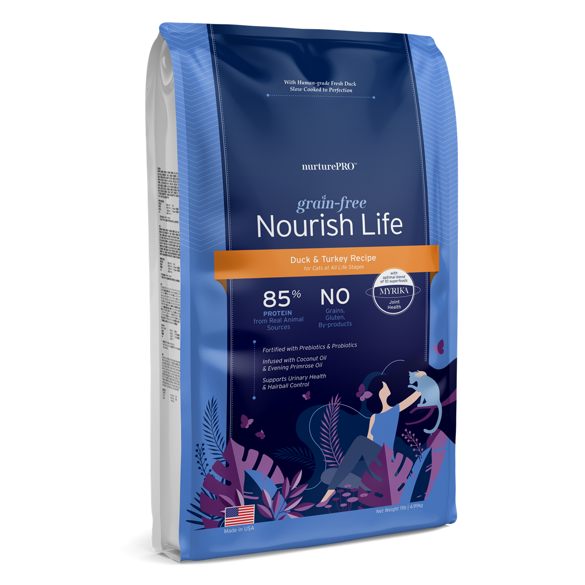 Nurture Pro Nourish Life Grain-Free Dry Cat Food – Duck & Turkey (227g / 1.11kg / 4.99kg)