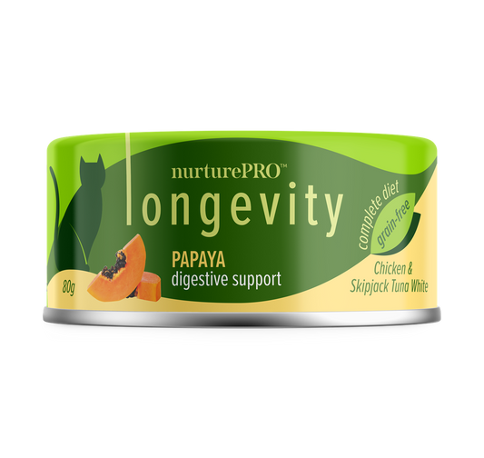 Nurture Pro Longevity Wet Cat Food – With Papaya 80g - 24cans