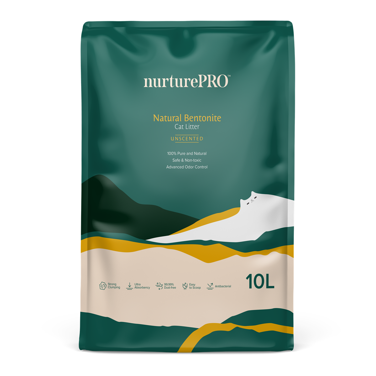 Nurture Pro Bentonite Cat Litter – Unscented (10L)