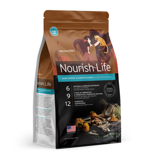 Nurture Pro Nourish Life Slow-Cooked Alaskan Salmon Dry Cat Food – Indoor Kitten & Adult (300g / 1.8kg / 5.7kg)