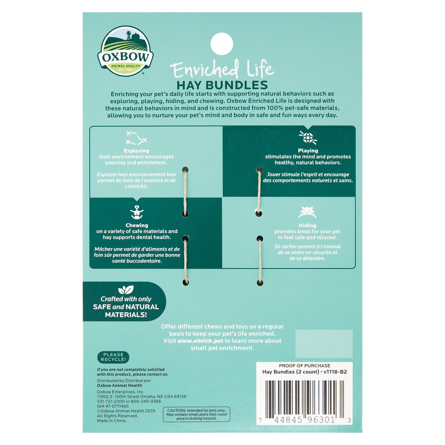 Oxbow Enriched Life Hay Bundles for Small Pets