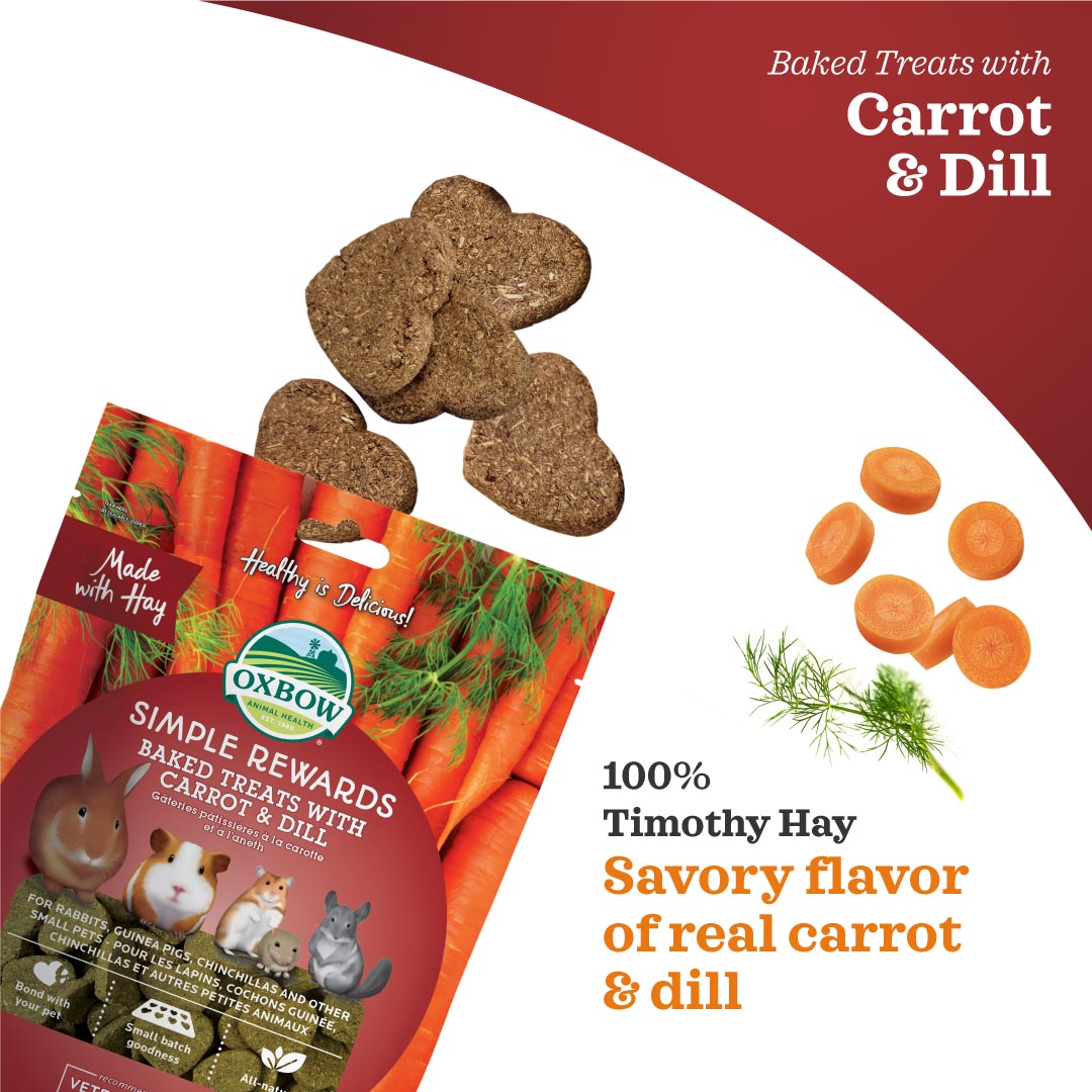 Oxbow Simple Rewards Baked Treats with Carrot & Dill for Small Pets