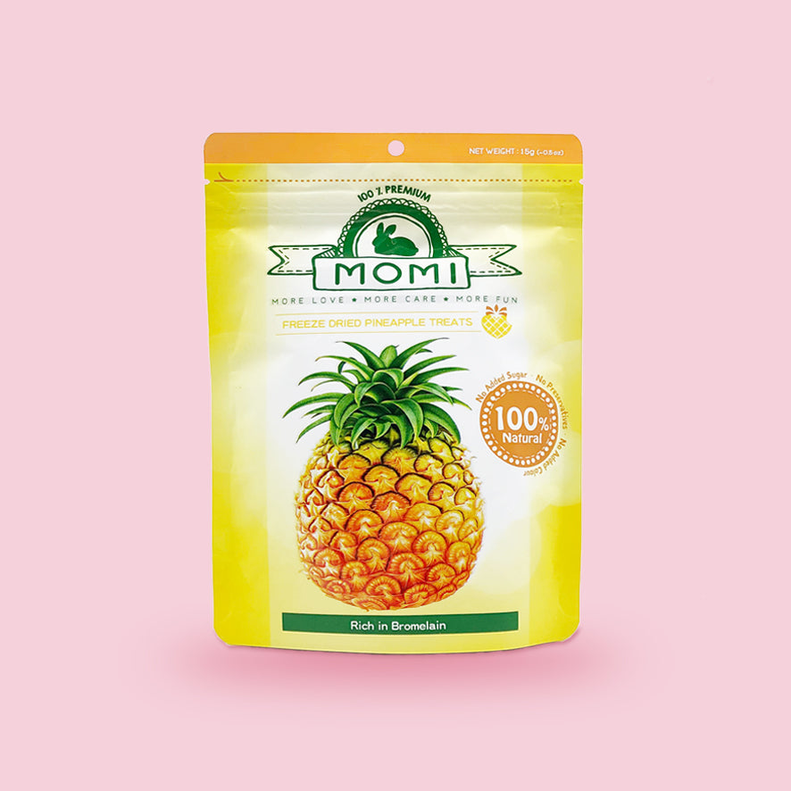 Momi Freeze-Dried Pineapple Treat | Natural Fruit Snack for Rabbits, Guinea Pigs & Small Pets