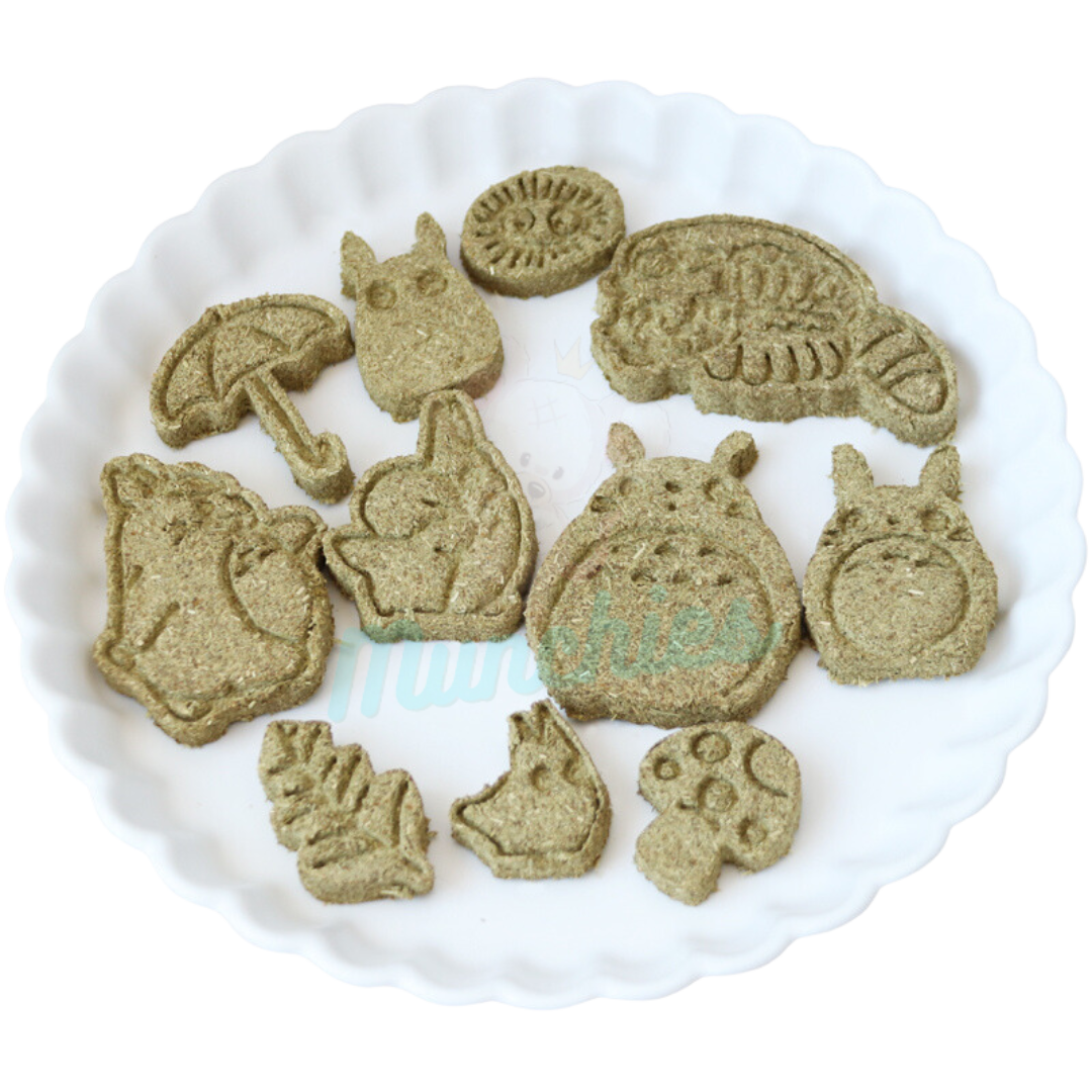 Munchies Chinchilla-Themed Timothy Hay Cakes (11pcs) – Handmade, Cute & Natural Treats
