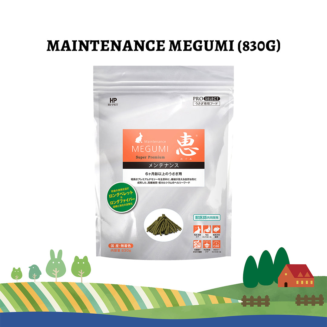 Hi‑Pet Timothy MEGUMI Maintenance 830 g – Soft Timothy Hay for Adult Rabbits & Small Pets