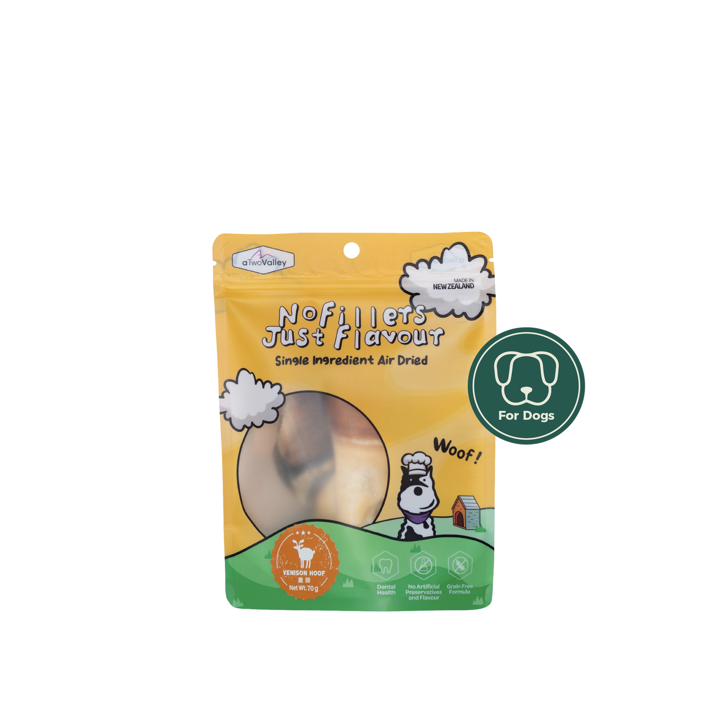 aTwoValley Air-Dried Venison Hoof Chew for Dogs – 40g