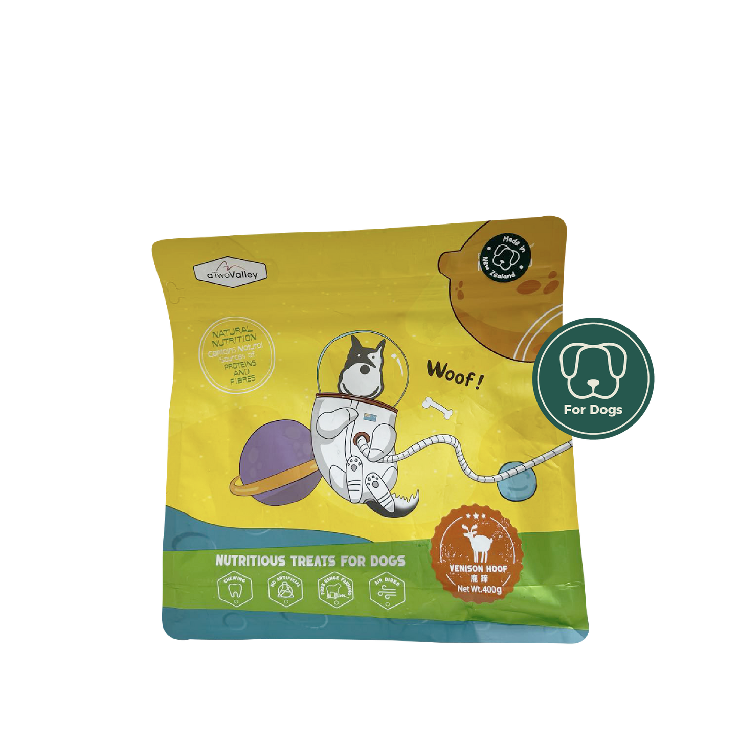 aTwoValley Air-Dried Venison Hoof Chew for Dogs – 40g