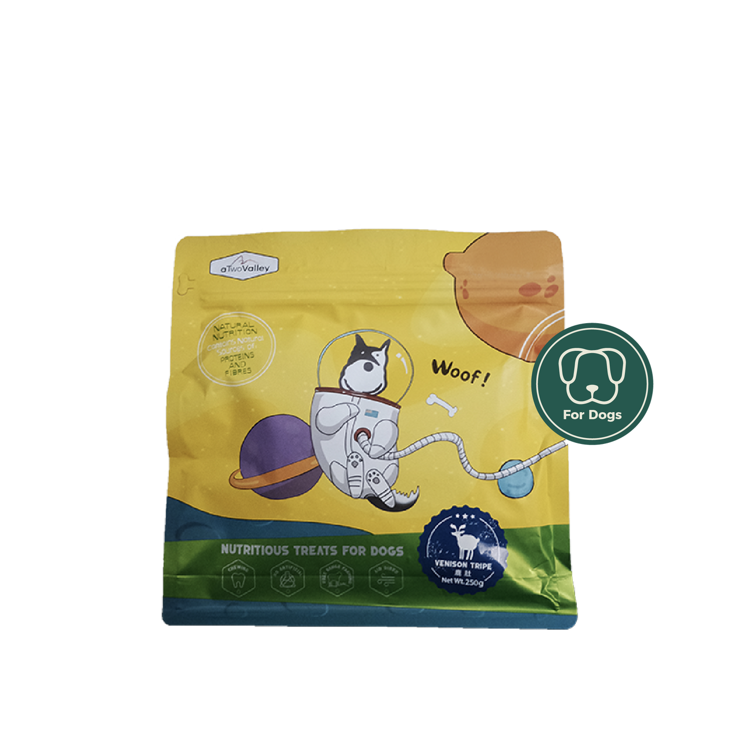 aTwoValley Air-Dried Venison Tripe Treat for Dogs β 45g