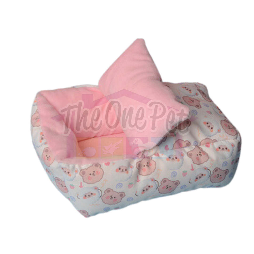 Munchies Handmade Small Pet Bed with Pillow – Soft Nest for Rats, Hamsters & More