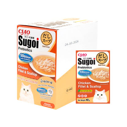 CIAO Sugoi Dashi Soup Prebiotics Chicken Fillet & Scallop 40g x 16pouches