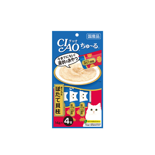 CIAO Churu White Meat Tuna & Scallop Cat Treats 14g x 4 Sticks (5sets)