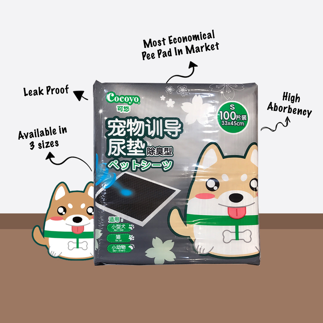 Cocoyo Charcoal Pee Pads 45x60cm (50pcs) – Medium, Leak-Proof & Odour Control