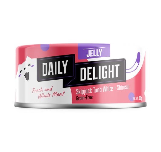 Daily Delight Skipjack Tuna White with Shirasu in Jelly Canned Cat Food 80g x 24cans