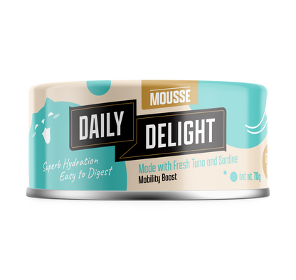 Daily Delight Mousse with Tuna & Sardine Grain-Free Canned Cat Food 70g x 24cans