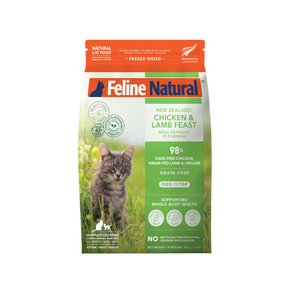 Feline Natural Freeze-Dried Chicken & Lamb Feast for Cats – 100g / 320g / 800g