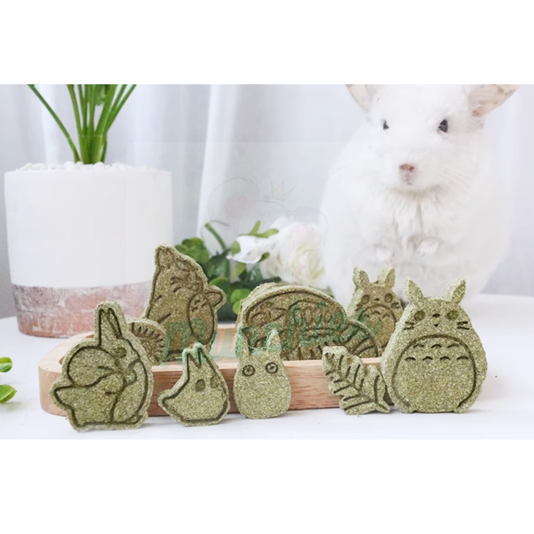 Munchies Chinchilla-Themed Timothy Hay Cakes (11pcs) – Handmade, Cute & Natural Treats