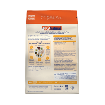 K9 Natural Freeze-Dried Chicken Feast for Dogs – 100g / 500g / 1.8kg / 3.6kg