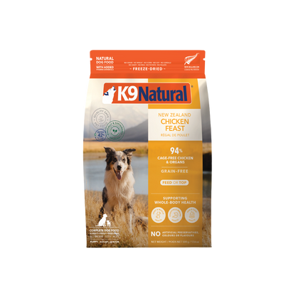 K9 Natural Freeze-Dried Chicken Feast for Dogs – 100g / 500g / 1.8kg / 3.6kg
