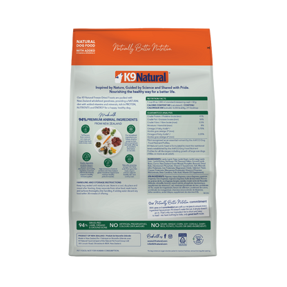 K9 Natural Freeze-Dried Lamb Feast for Dogs – 142g / 500g / 1.8kg / 3.6kg